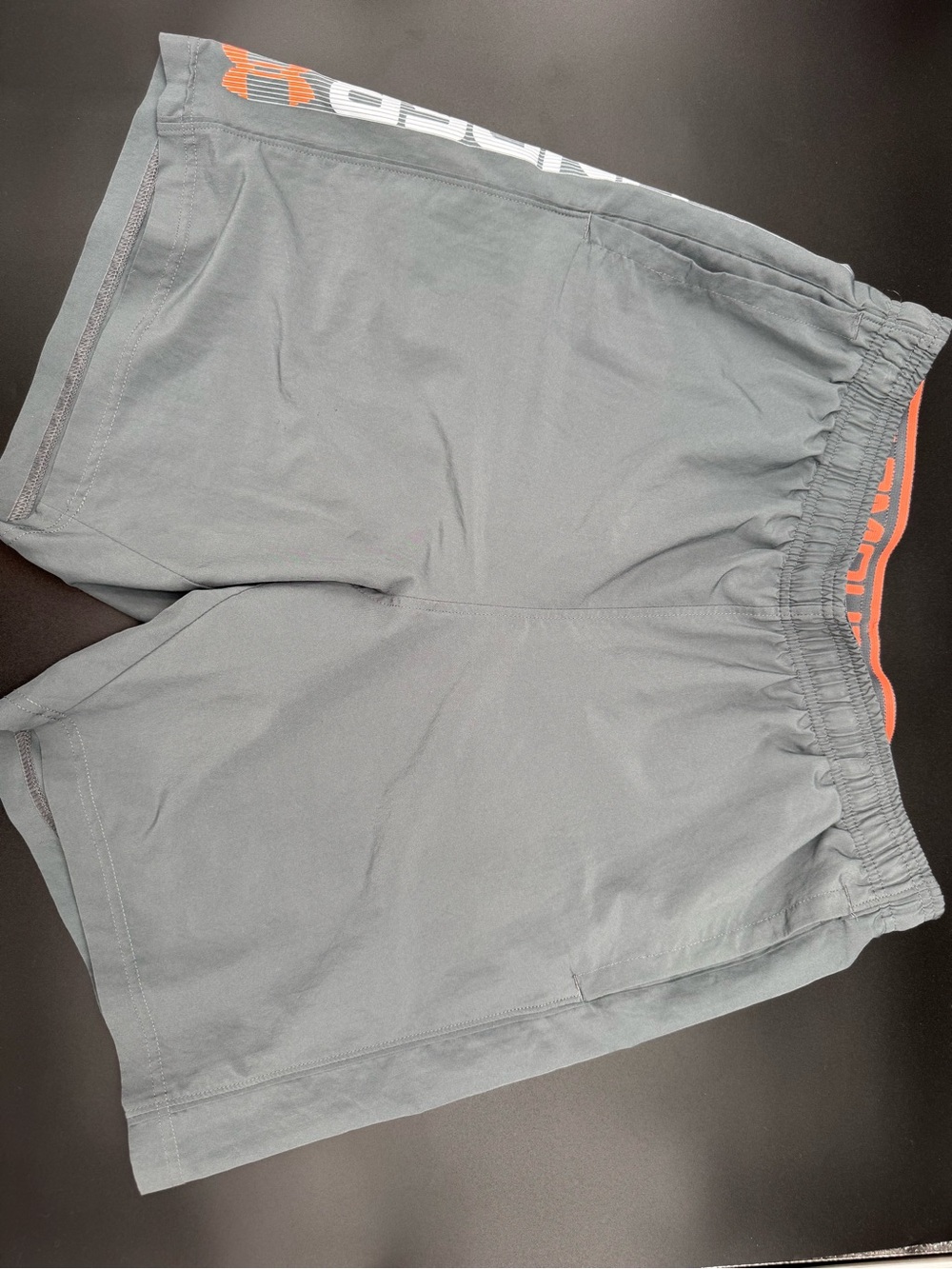 Under Armour Men’s Gray Training Shorts with Coral Accents